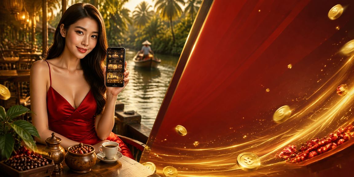 Người dùng vùng Mekong thưởng thức cà phê và trải nghiệm nền tảng giải trí trực tuyến